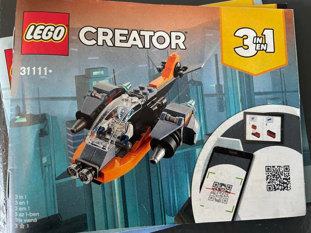 Lego Creator 31111 Cyber Drone 3-in-1, Gebruikt, Lego, Ophalen of Verzenden, Inclusief instructies