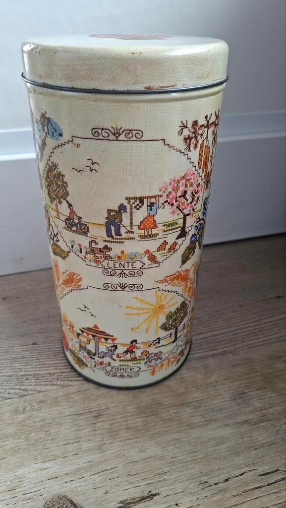 Oude koffie bewaarblik, Verzamelen, Blikken, Ophalen of Verzenden, Gebruikt, Koffie