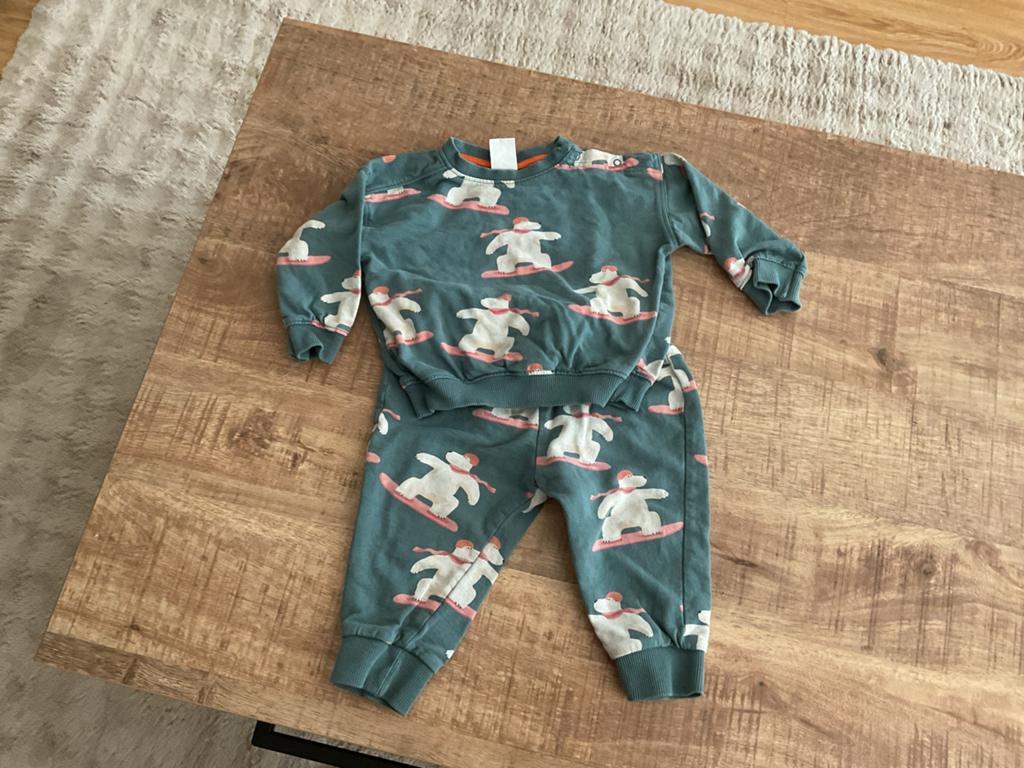 Hema Setje: Trui en Broek met IJsberen (Maat 80), Kinderen en Baby's, Babykleding | Maat 80, Ophalen of Verzenden, Gebruikt, Jongetje of Meisje