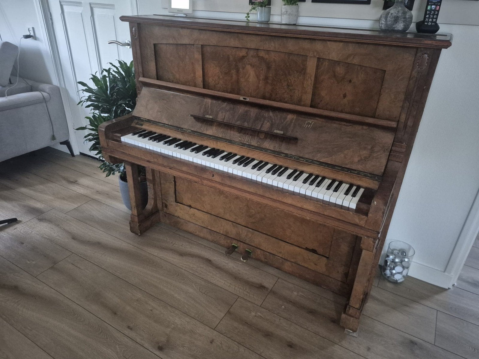 Antieke Piano - Houtsma Piano- & Orgelhandel, Ophalen, Gebruikt, Bruin, Piano
