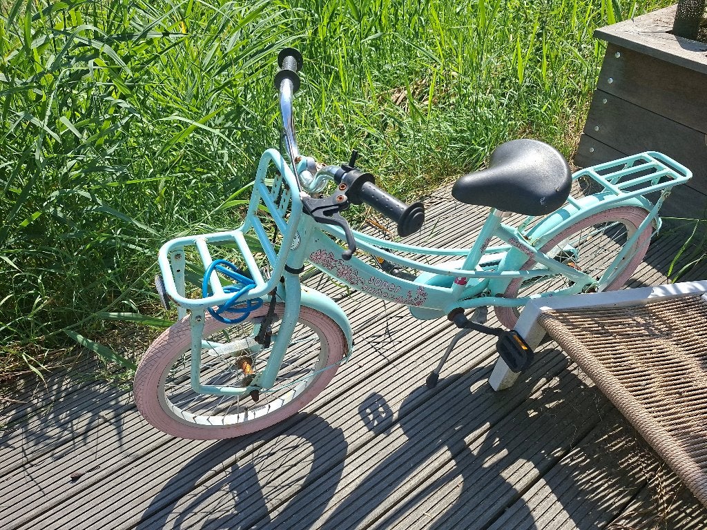 Vrolijke kinderfiets 18 inch, Ophalen, Terugtraprem, Supersuper, 16 tot 20 inch