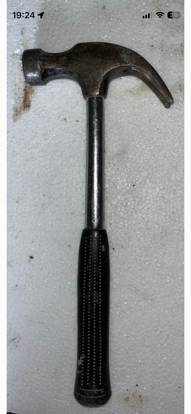Gebruikte klauwhamer met metalen steel, Ophalen, Gebruikt, Hamer