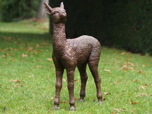 ALPACA / BRONZEN TUINBEELD, Dierenbeeld, Nieuw, Info@huisentuindecoratiemarie.nl, Huis en tuin decoratie marie
