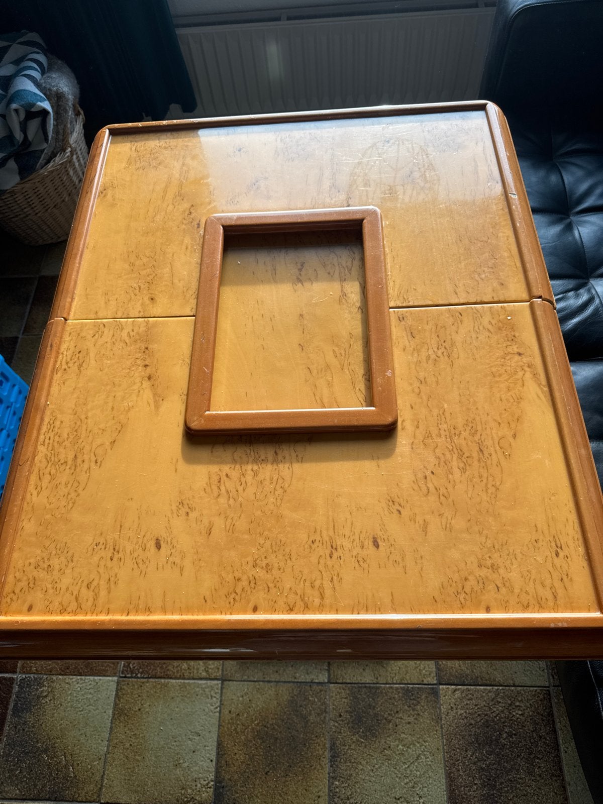 Uitklapbare tafelblad met bakje voor dobbelstenen/dienblad, Ophalen, Gebruikt, 50 tot 100 cm, 150 tot 200 cm