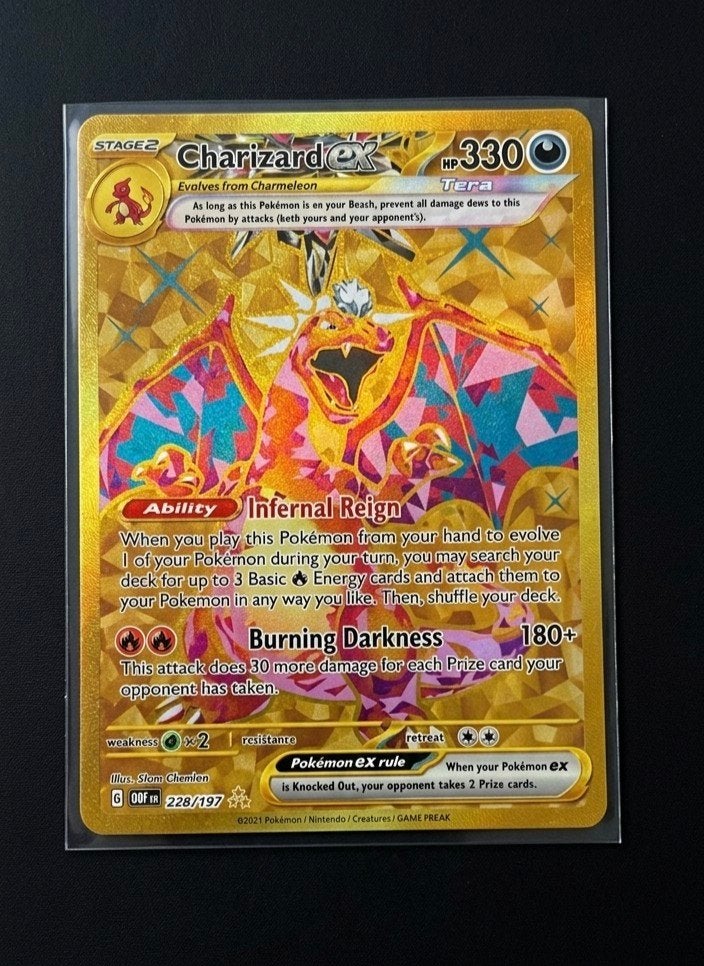 Pokémon Charizard ex Gold 228/197 – Obsidian Flames (NM/Mint, Ophalen, Nieuw, Losse kaart, Foil