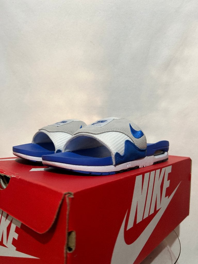 ALS NIEUW! Maat 41 - Nike Air Max 1 Slide Royal, Slippers, Overige kleuren, Verzenden, Nike