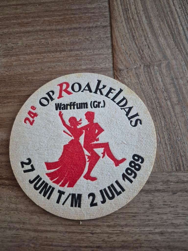 Heineken bierviltje "Op Roakeldais" Warffum 1989, Ophalen of Verzenden