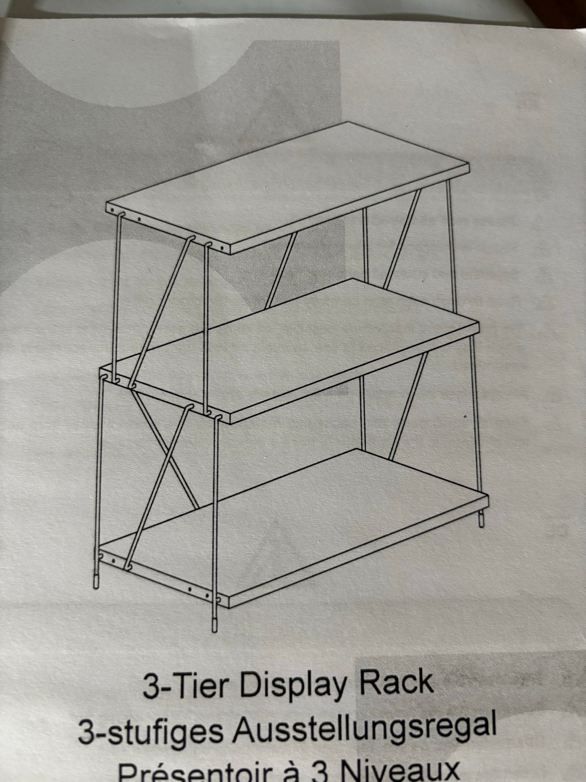 3-Laags Display Rek - Houten Planken & Metalen Frame, Ophalen, Nieuw