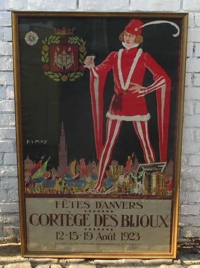 zeldzame affiche Antwerpen Juwelenstoet 1923, Ophalen