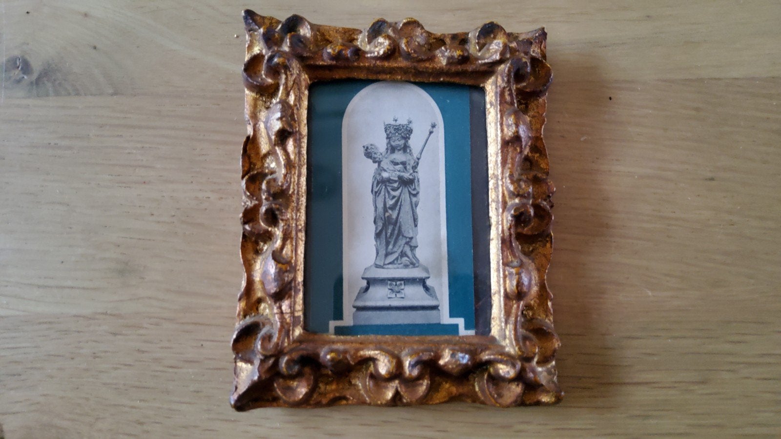antiek goud kleurig Barokke fotolijstje schilderijtje, Ophalen of Verzenden