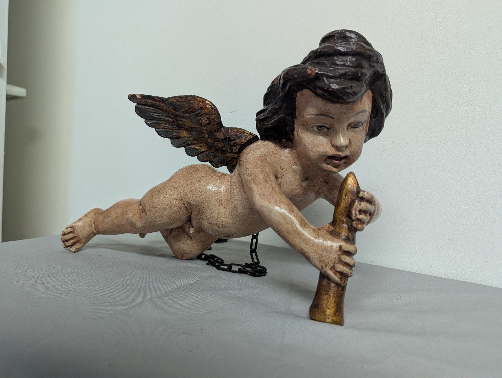 engel ca.1850  hout polychrome, Ophalen of Verzenden