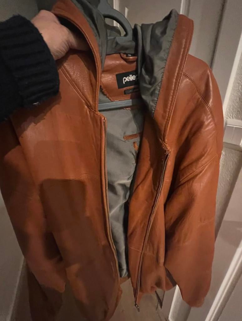 Pelle Pelle leer jas, Kleding | Heren, Jassen | Winter, Ophalen of Verzenden, Zo goed als nieuw, Overige maten, Blauw