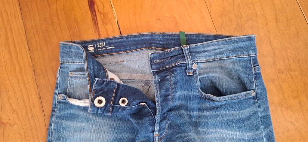 G-Star RAW 3301 Jeans W33-L34 - Zo goed als nieuw, Blauw, Ophalen of Verzenden, Zo goed als nieuw, W33 - W34 (confectie 48/50)