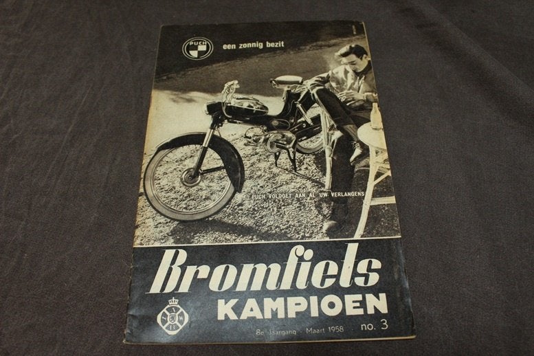blad Bromfiets Kampioen maart 1958 Sparta MA50 Berini M23, Ophalen of Verzenden, Gebruikt