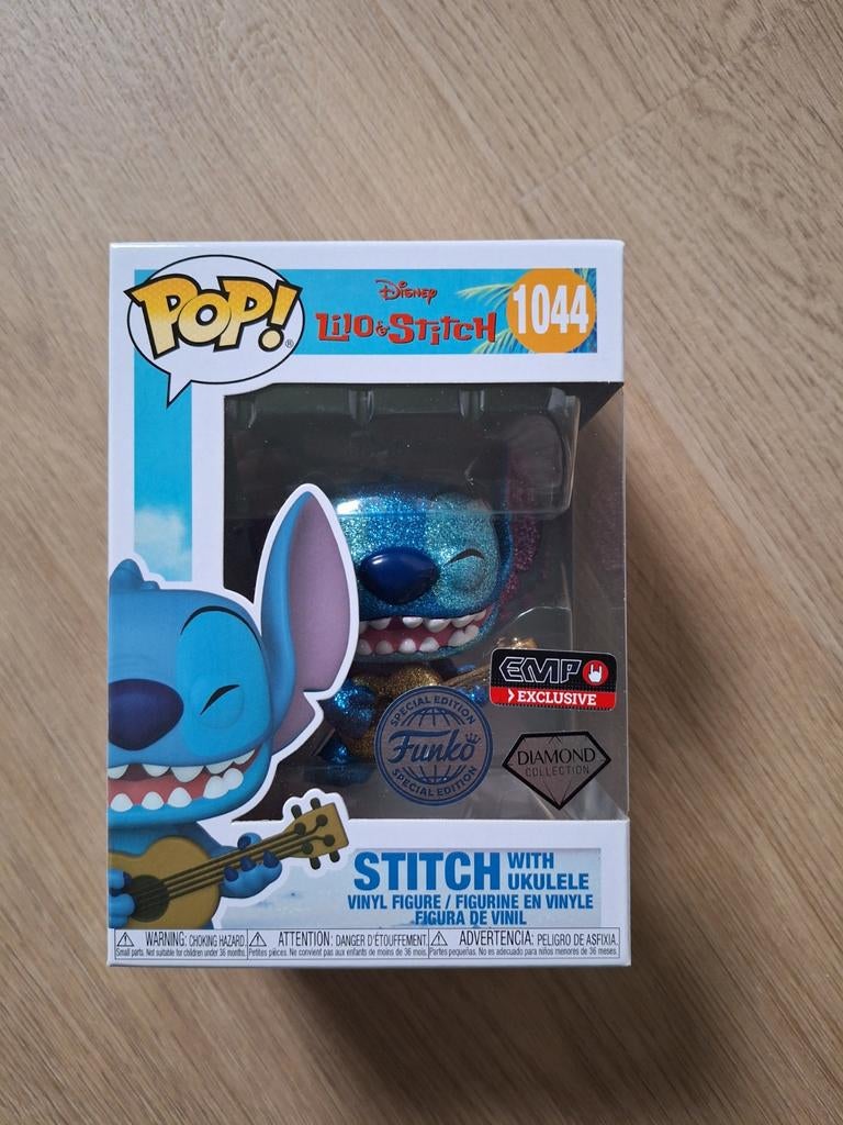 Funko Pop! Disney Stitch Ukulele #1044 Diamond Collection, Ophalen of Verzenden, Nieuw