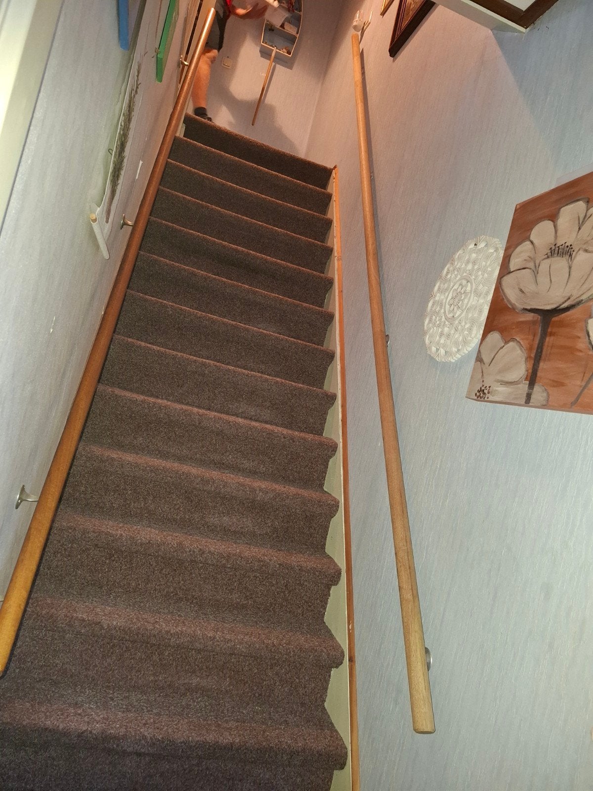 houten trapleuning onbewerkt, Gebruikt, Klassiek, 200 cm of meer, Ophalen of Verzenden