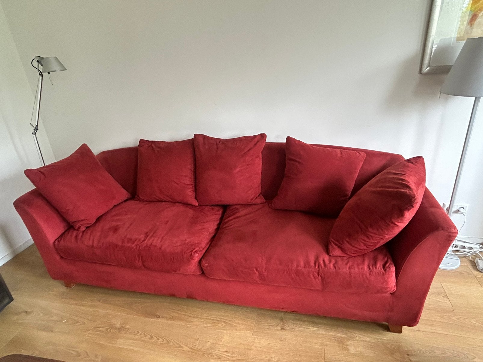 3 zits bank met voetenbank, Huis en Inrichting, Ophalen, Gebruikt, 75 tot 100 cm, 200 tot 250 cm