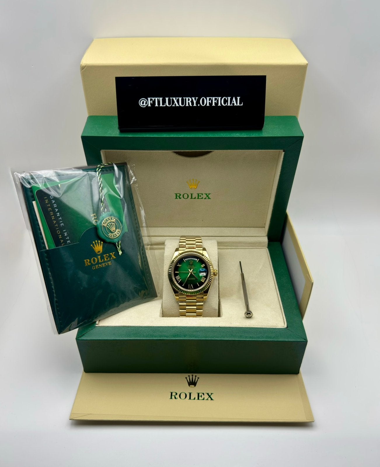 Rolex Day-Date 40 Ombré green, Ophalen of Verzenden, Nieuw