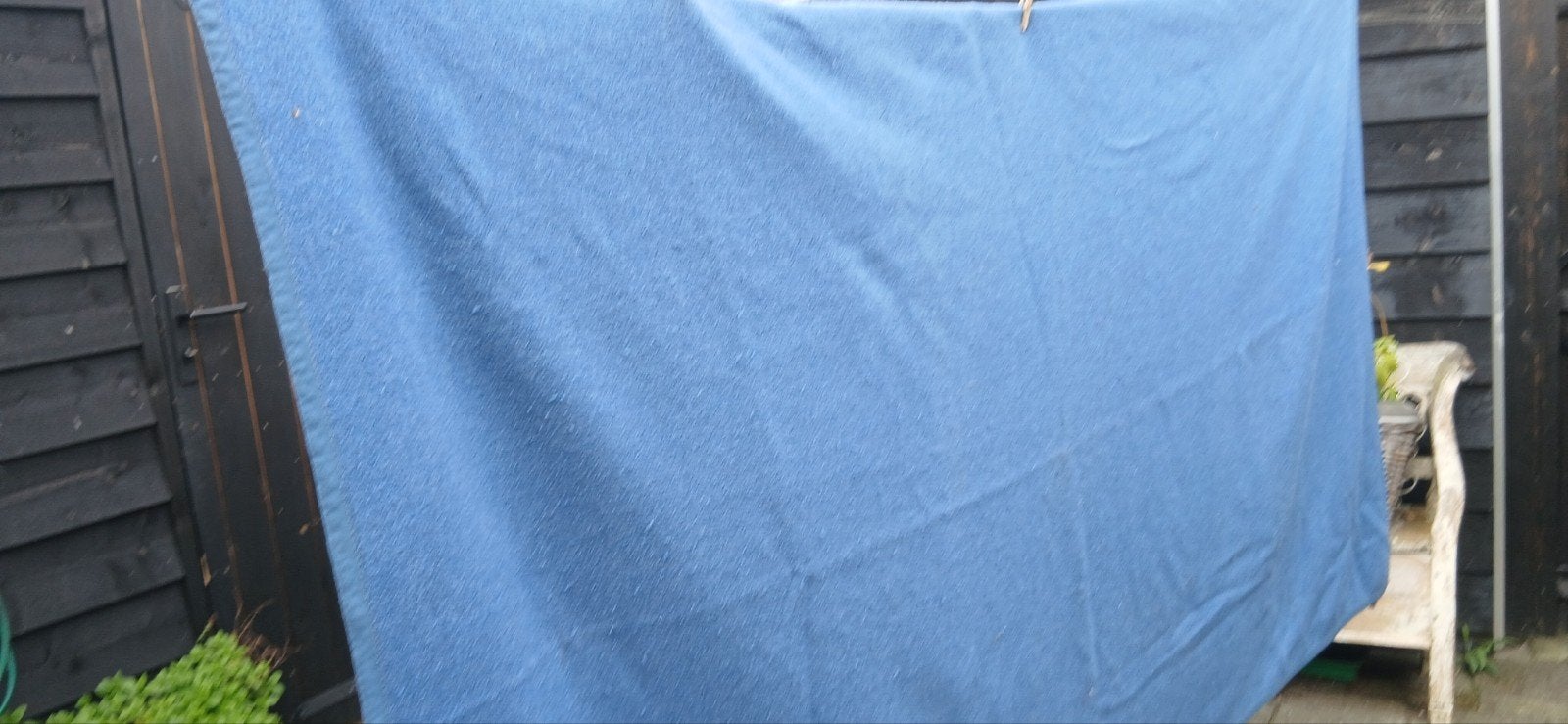 Vintage ( Jeans) Blauwe deken 235 x 150 cm, 235 cm, Acryl, Wasbaar, Blauw