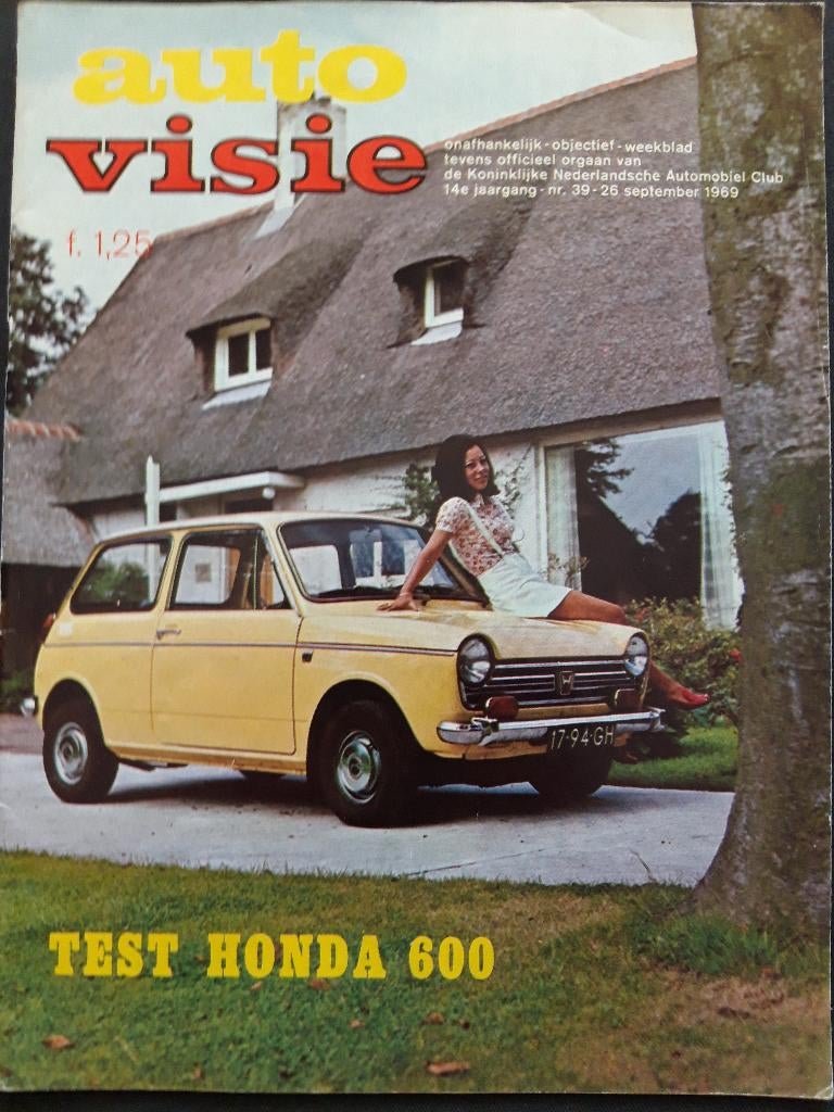 AutoVisie 39 '69 - Test Honda N600 - introductie Renault 12, Ophalen of Verzenden, Zo goed als nieuw, Algemeen