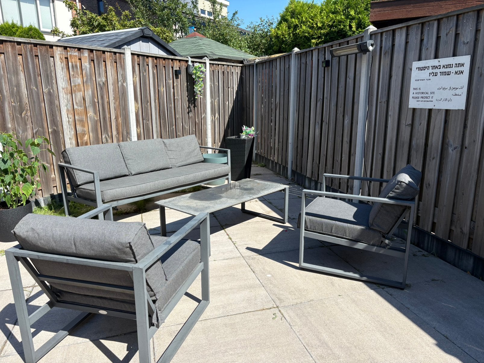 VONGE Loungeset 5-persoons zwart, Ophalen, 5 zitplaatsen, Aluminium, Zo goed als nieuw