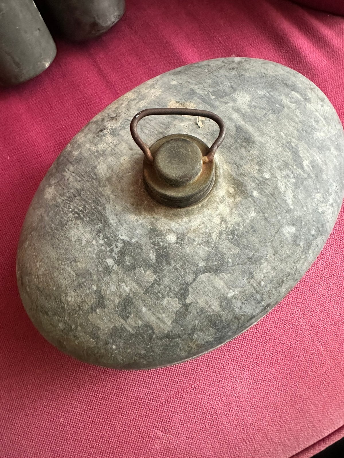 Antieke brocante zinken bedkruiken, ovaal en fles model, Antiek en Kunst, Ophalen of Verzenden