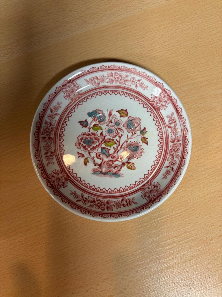 Vintage Wood&Sons "Dorset" boterborden - Rood bloemenpatroon, Antiek en Kunst, Antiek | Servies los, Ophalen of Verzenden