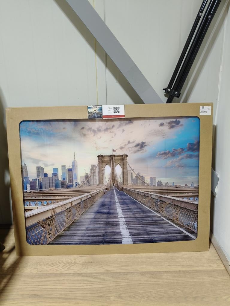 Glas Art Brooklyn Bridge - Nieuw in verpakking, Ophalen, 50 tot 75 cm, Overige typen, 75 tot 100 cm
