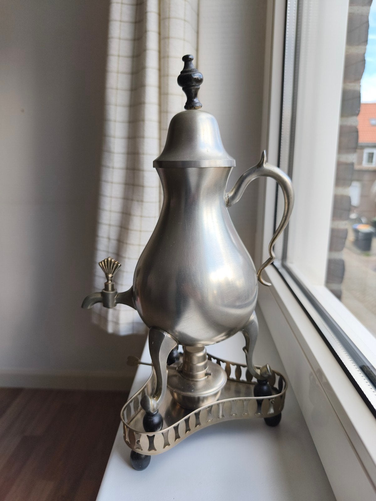 Antieke Metawa Holland Theepot met Samovar Oliebrander, Antiek en Kunst, Antiek | Tin, Ophalen of Verzenden