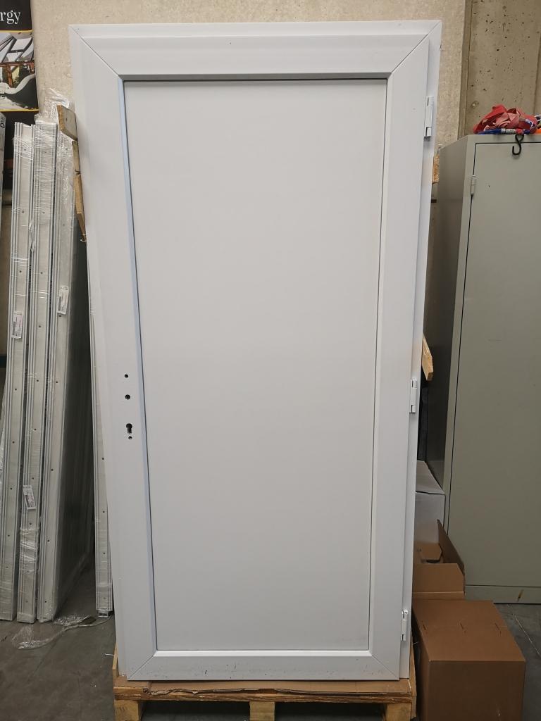 Kunststof buitendeur 98 x 200 wit RAL 9016, Niet ingevuld, 80 tot 100 cm, Niet ingevuld, Nieuw