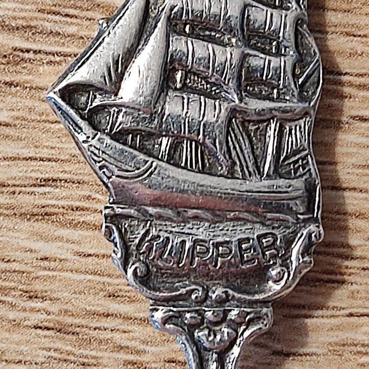 Vintage 6 verzilverde DE theelepeltjes - Historische Schepen, Ophalen of Verzenden