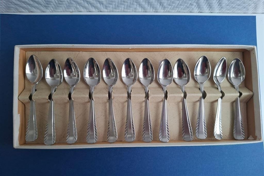 Nona advocaatlepeltjes, 12 stuks, nieuw, Ophalen of Verzenden, Zo goed als nieuw, Rvs of Chroom