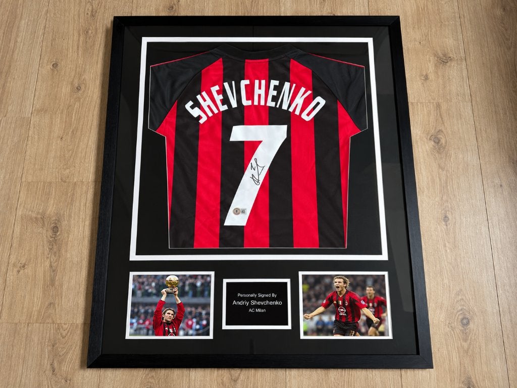Gesigneerd Andriy Shevchenko AC Milan shirt – Beckett COA, Ophalen of Verzenden, Zo goed als nieuw, Buitenlandse clubs, Shirt