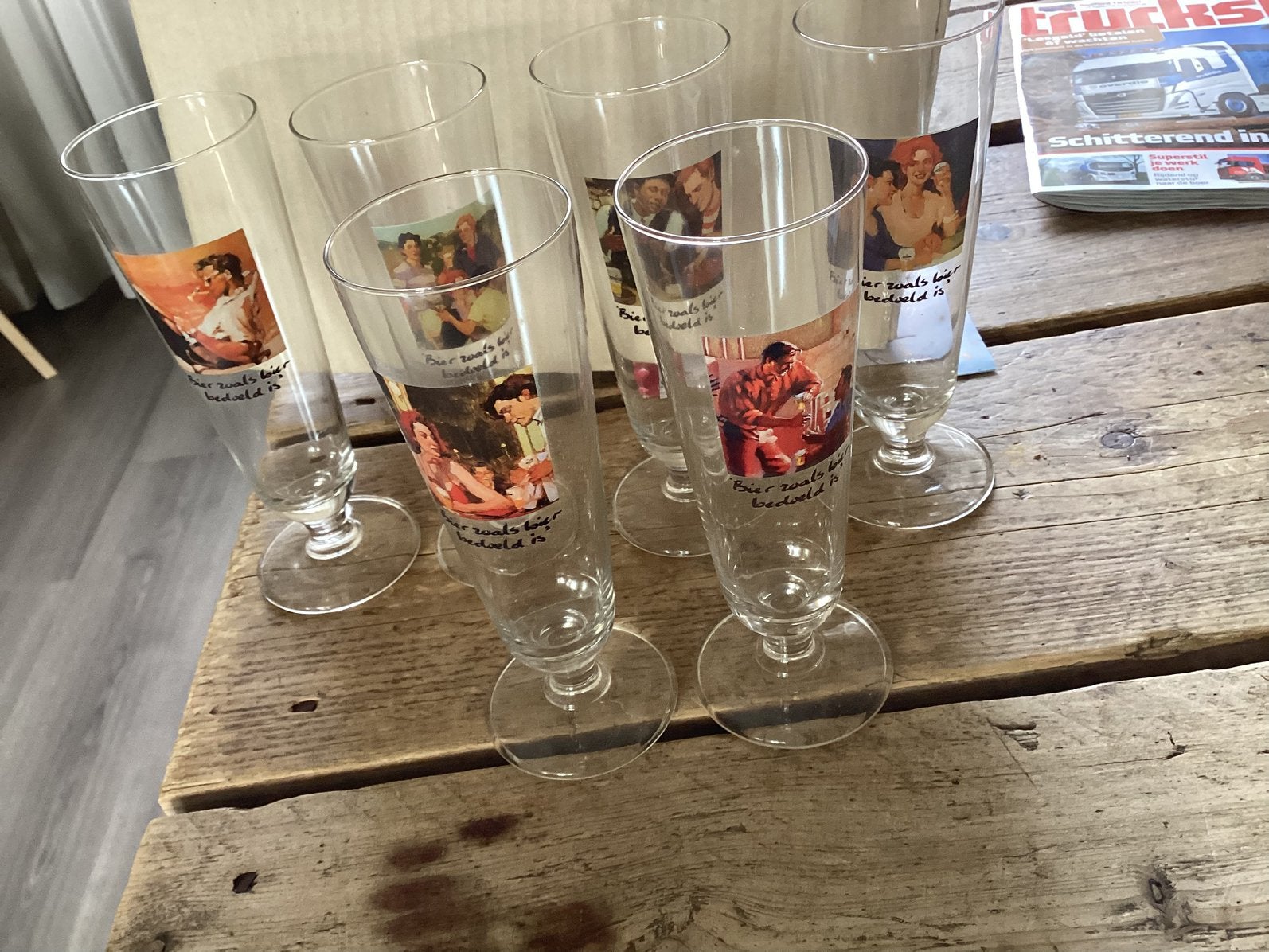 Vintage Heineken bier glazen met certificaat, Verzamelen, Glas en Borrelglaasjes, Ophalen of Verzenden, Zo goed als nieuw, Bierglas