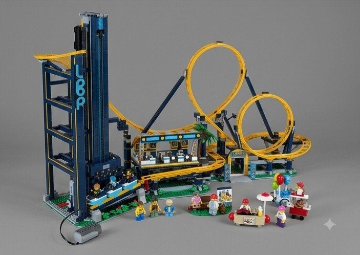 LEGO 10303 Looping Achtbaan - Icons Serie met power functie, Compleet, Lego, Ophalen of Verzenden, Zo goed als nieuw
