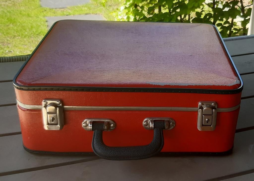 Vintage Koffer Rood - 39x39x14cm, 30 cm of meer, Gebruikt, Minder dan 40 cm, Minder dan 35 cm