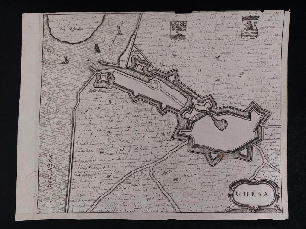plattegrond van de stad Goes vermoedelijke van Blaue 1649, Ophalen of Verzenden
