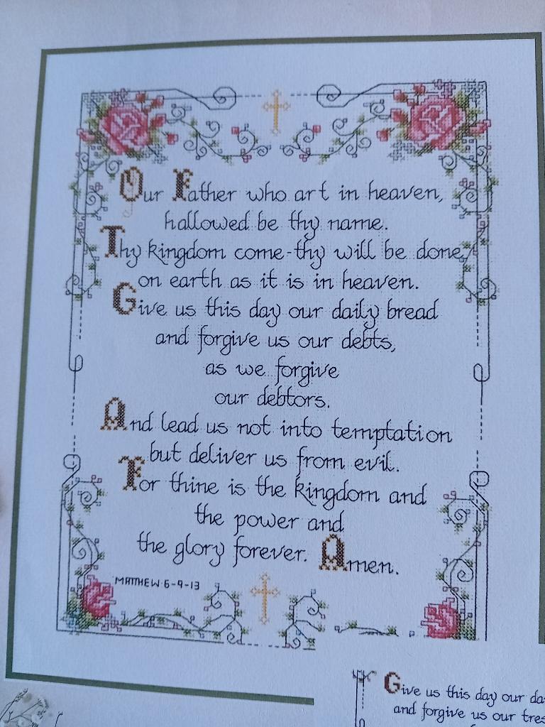 Borduurpatroon The Lord's Prayer, Hobby en Vrije tijd, Borduren en Borduurmachines, Ophalen of Verzenden, Nieuw, Patroon