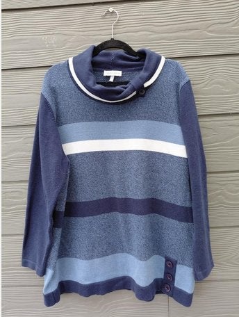 Trui in blauwtinten, maat XXL, Maat 46/48 (XL) of groter, Zo goed als nieuw, Serena Malin, Verzenden