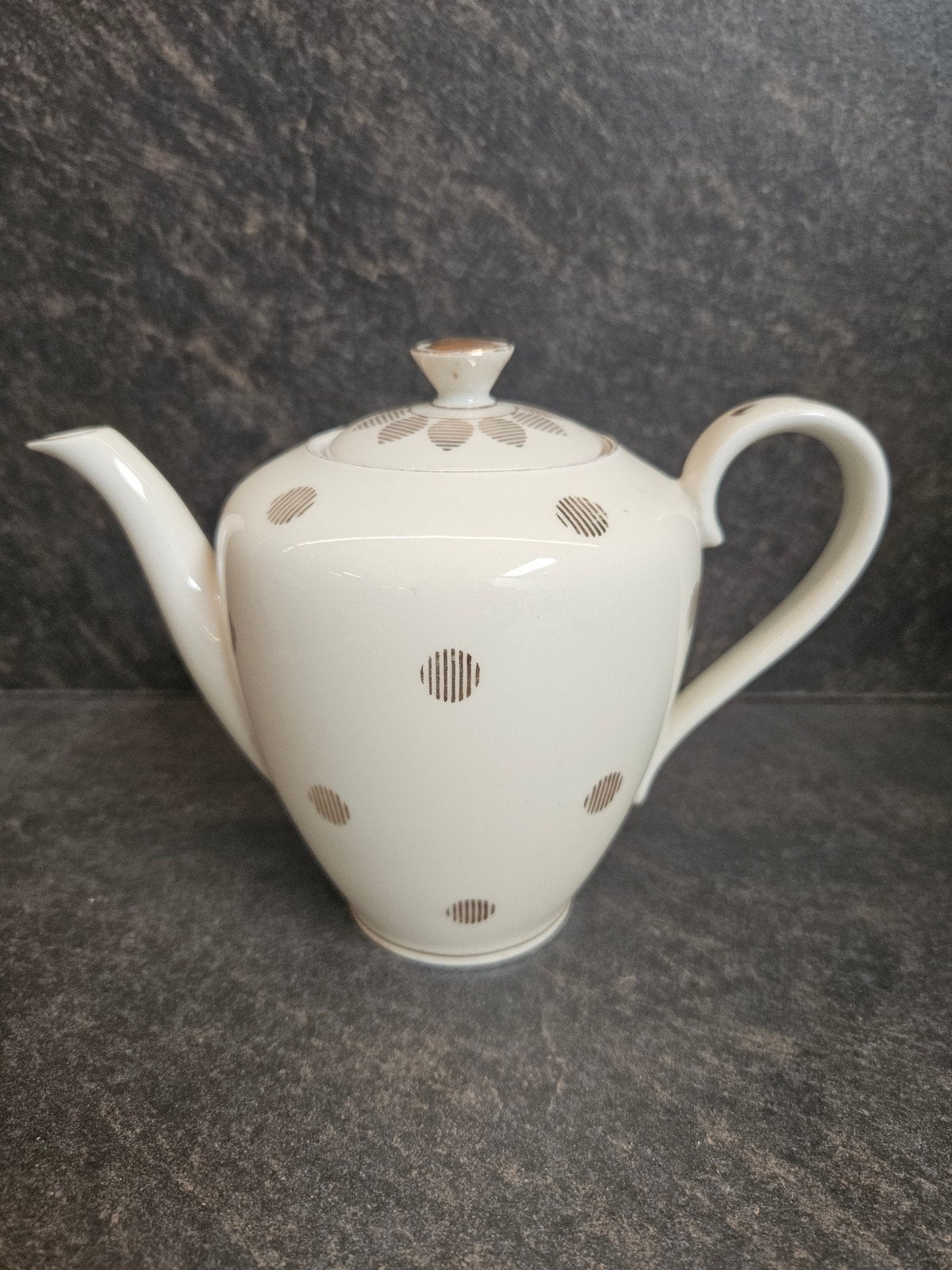 Vintage Schumann Arzberg Bavaria theepot met gouden stippen, Ophalen of Verzenden