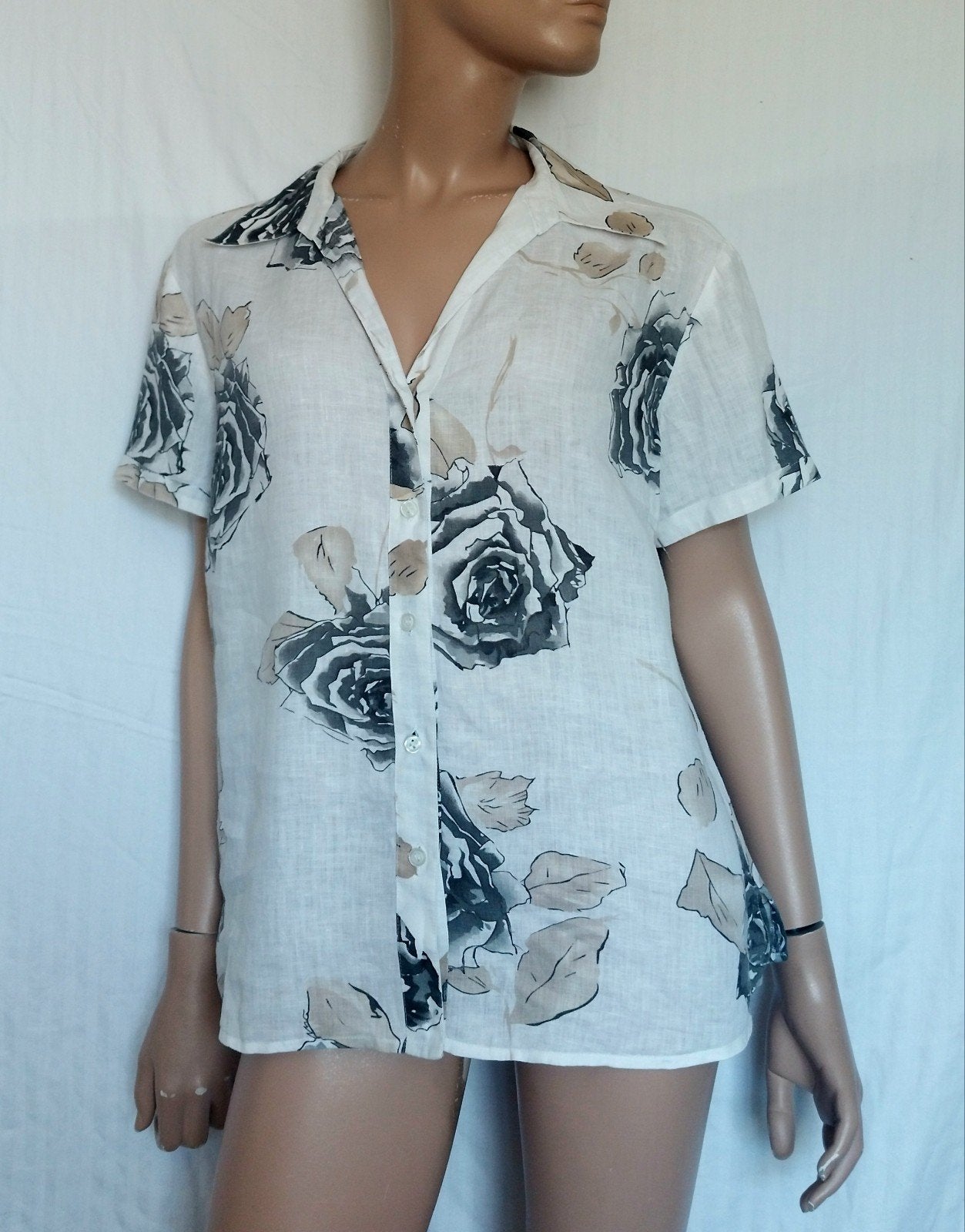 MARCO PECCI LINNEN Blouse, Maat 44, Kleding | Dames, Blouses en Tunieken, Ophalen of Verzenden, Zo goed als nieuw, Maat 42/44 (L)