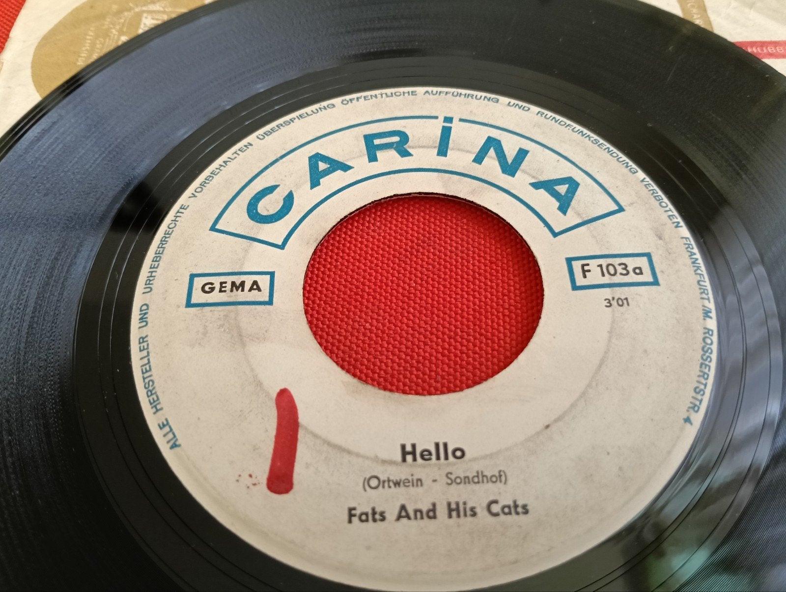 FATS & HIS CATS 1963 CARINA LABEL ROCK & ROLL, Verzenden, Zo goed als nieuw, Pop