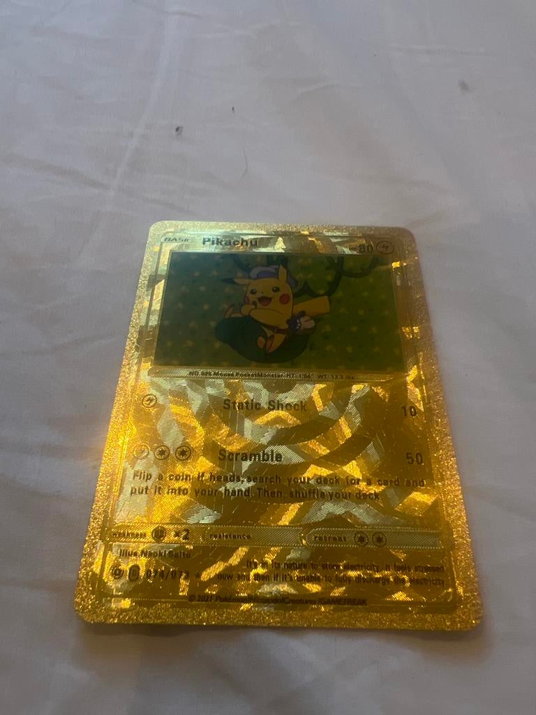 Gouden Pikachu Pokémon Kaart - Foil Editie, Ophalen, Zo goed als nieuw