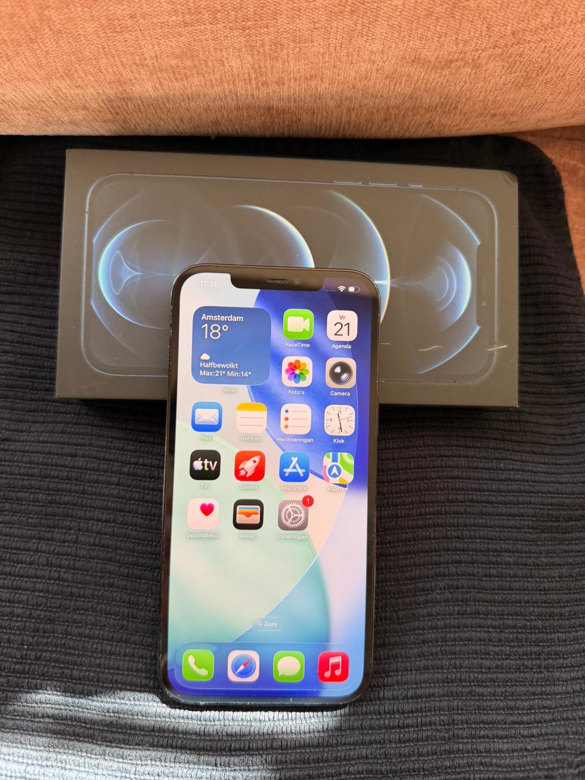 Iphone 12 pro max 128gb igs, Ophalen, Blauw, 77 %, IPhone 12 Pro Max