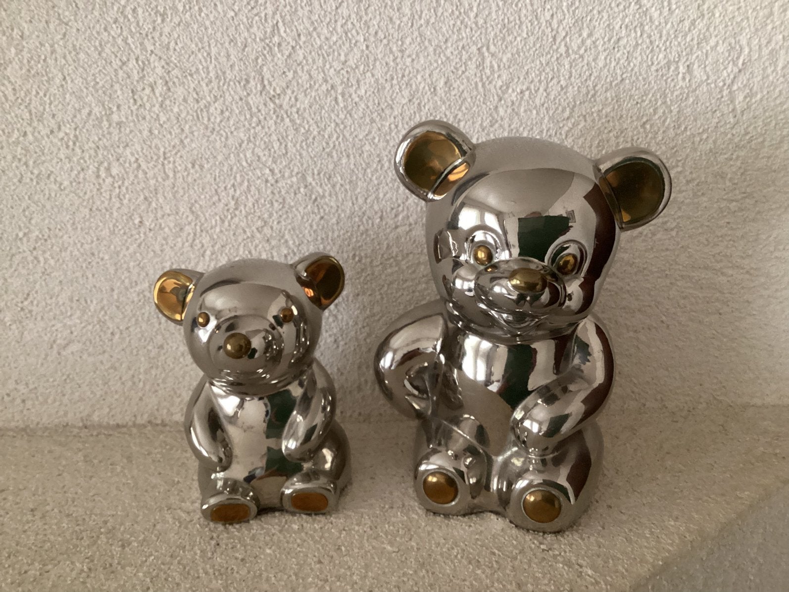 Design Edelstaal beeldjes Panda en Koala.Zilver/Goud Kleurig, Ophalen of Verzenden
