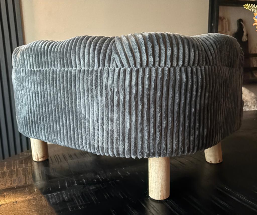 Teddy rib huisdieren bank - antraciet, Ophalen of Verzenden, Nieuw