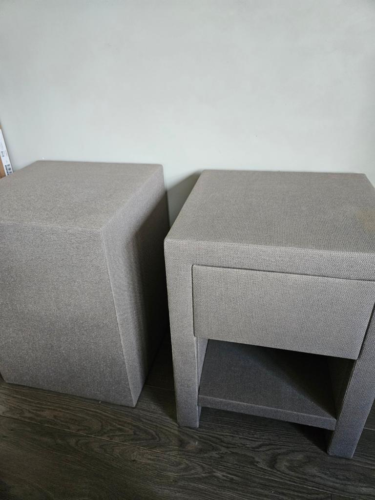 Swiss Sense nachtkastjes taupe, Ophalen, Overige materialen, Gebruikt, 55 tot 70 cm