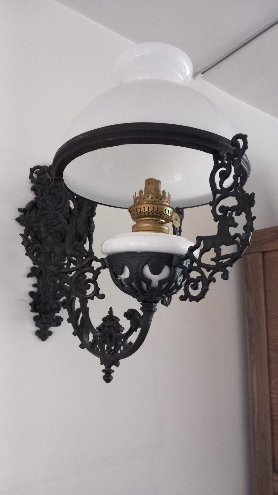Antieke Wandolielamp in Originele staat, Antiek en Kunst, Ophalen