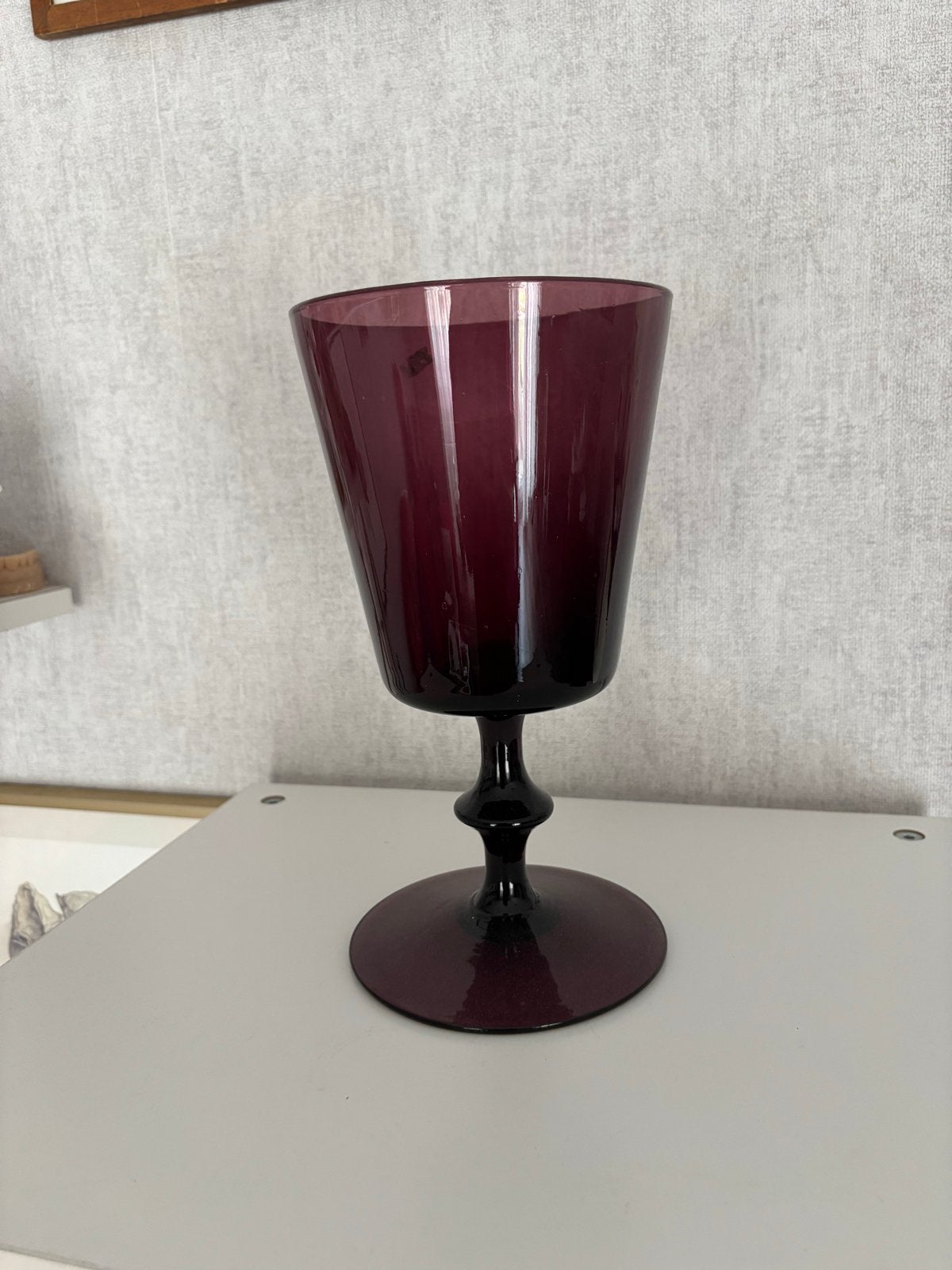 Antieke Vintage Empoli Glazen Bokaal - Paars Lila, Ophalen of Verzenden