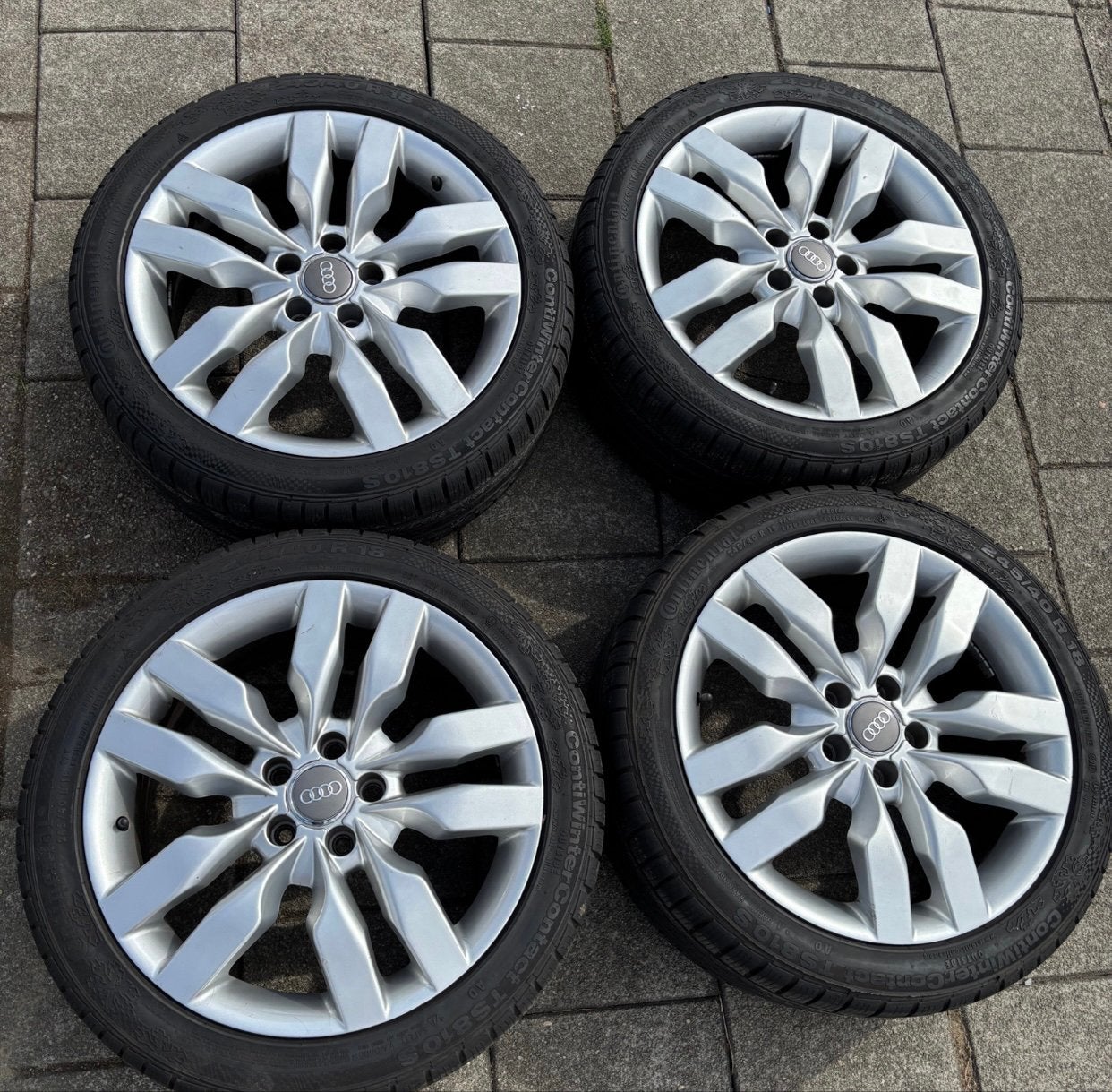 Originele Audi velgen met winterbanden r18, Ophalen, Gebruikt, Audi